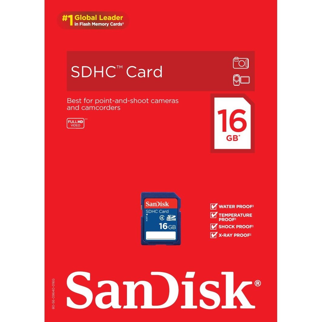 Sandisk Standard 16GB Class 4 SD Card - SDSDB-016G-B35 | CCL Computers