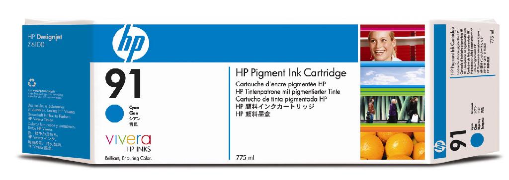 Cyan Z6100 Z6100ps Remanufactured Ink Cartridge for HP C9467A HP 91