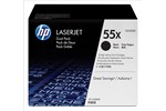 Bundle: HP 55X (Yield: 12,500 Pages) High Yield Black Toner Cartridge Pack of 2