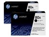 HP 80X (Yield: 6,900 Pages) High Yield Black Toner Cartridge Pack of 2