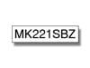 Brother P-touch M-K221SBZ (9mm x 4m) Black on White Plastic Labelling Tape