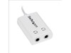 StarTech.com Slim Mini Jack Headphone Splitter Cable Adaptor - 3.5mm Male to 2x 3.5mm Female (White)