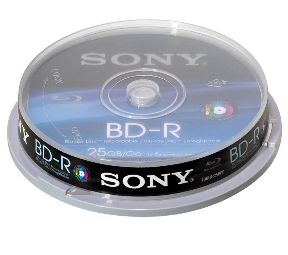 Sony BluRay Disc 25GB 6x (10 Pack) Inkjet Printer Compatible 10BNR25SP CCL Computers