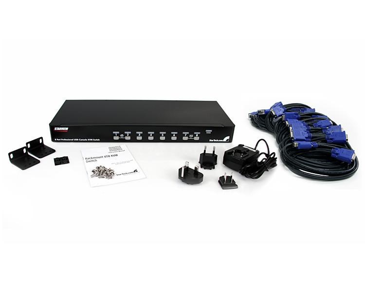 Photos - KVM Switch Startech.com 8-port (1U) Rackmount USB  with On Screen SV831DUSB 