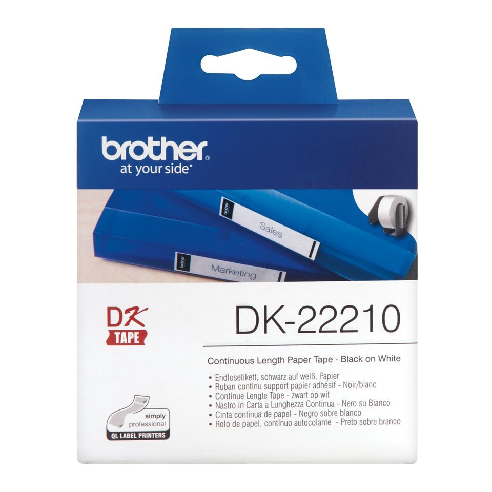 Brother DK Labels DK22210 (29mm x 30.48m) Continuous Paper Labelling