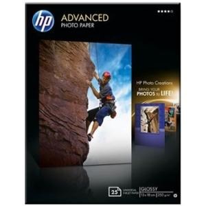HP Advanced (13x18cm) 250g/m2 Glossy Photo Paper Borderless (White) Pack of 25 Sheets