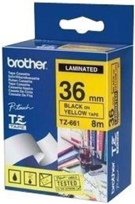 Photos - Office Paper Brother P-touch TZe-661  Black On Yellow Laminated TZE661 (36mm x 8m)