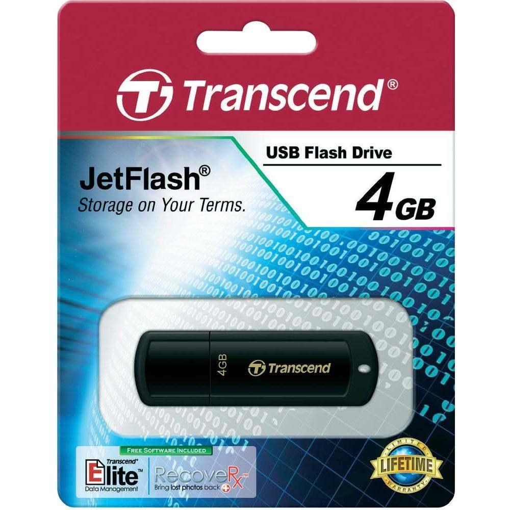 Transcend JetFlash 350 4GB USB 2.0 Drive (Black) - TS4GJF350 | CCL ...