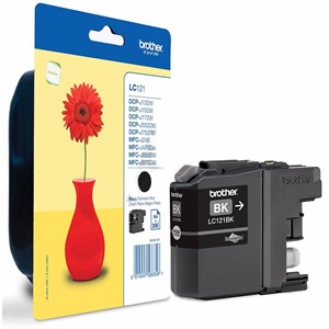 Brother LC121BK (Yield: 300 Pages) Black Ink Cartridge