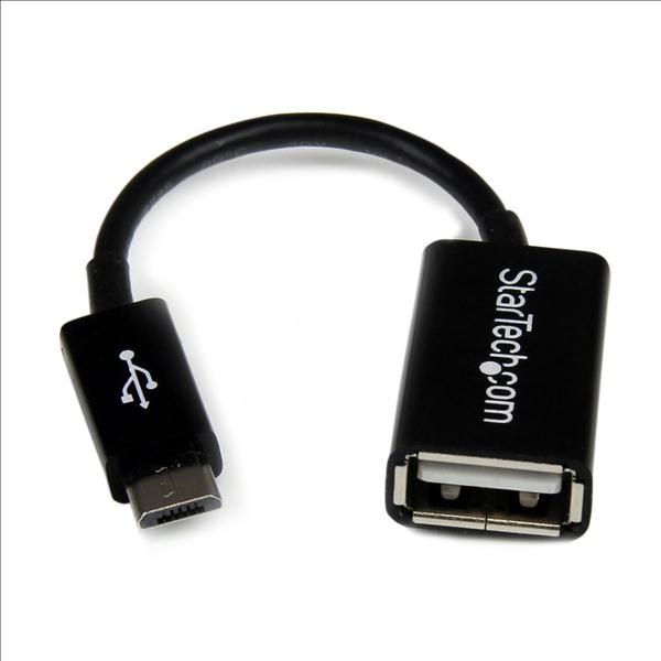 Photos - Cable (video, audio, USB) Startech.com (4 inch) Micro USB to USB OTG  Host Adaptor UUSBOT (On the Go)