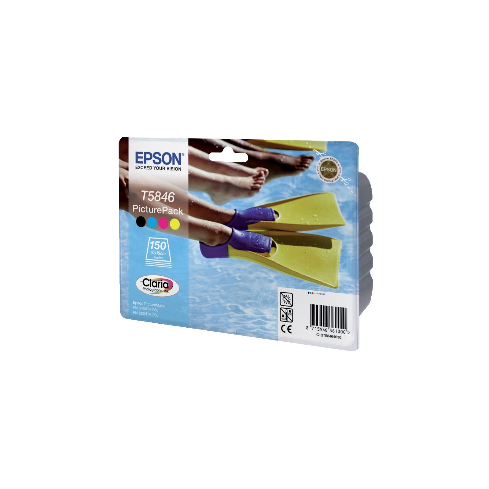 Epson Picture Pack containing T5846 TriColour Photo Cartridge + Photo Paper (150 Sheets) for