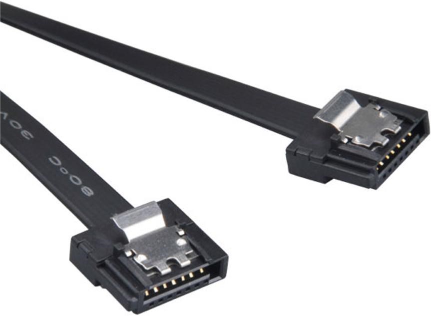 Photos - Cable (video, audio, USB) Akasa 50cm Super Slim SATA rev 3.0 Data Cable AK-CBSA05-50BK 