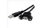 StarTech.com (2 feet/0.6M) Panel Mount USB Cable A to A - F/M