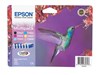 Epson Hummingbird T0807 (Yield: 300 Black/900 Cyan/440 Magenta/460 Yellow/345 Light Cyan/590 Light Magenta Pages) Black/Cyan/Magenta/Yellow/Light Cyan/Light Magenta Ink Cartridge Pack of 6