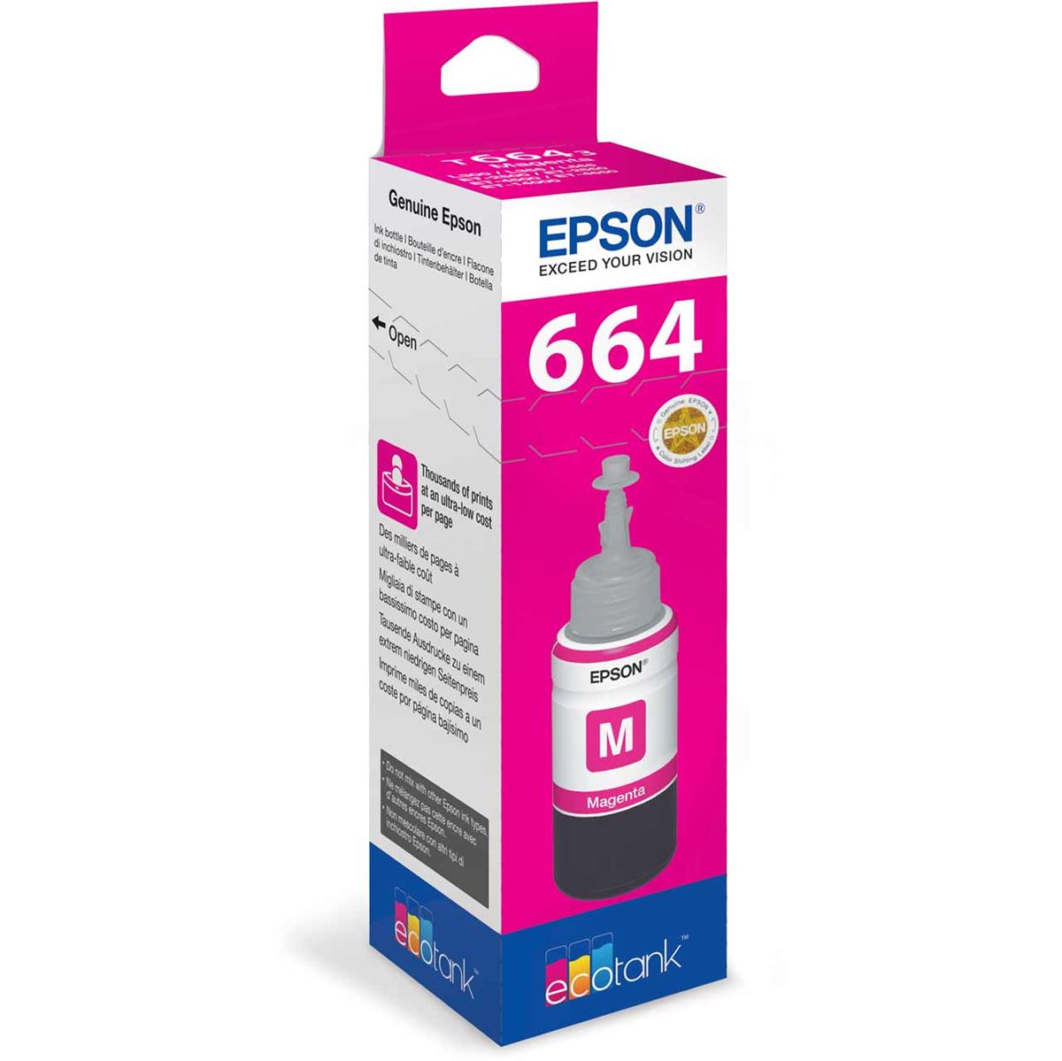 Epson Magenta T6643 (Yield: 6,500 Pages) Ink Bottle