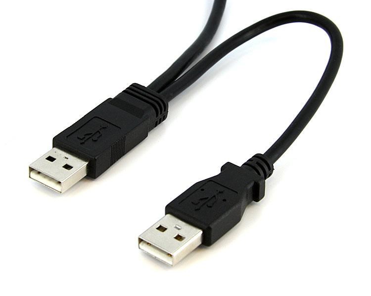 USB Y Cable for External Hard Drive USB A to Mini B (0