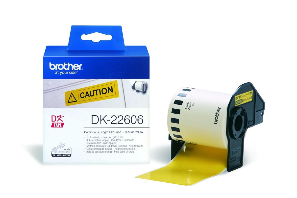 Photos - Office Paper Brother DK Labels DK-22606  Continuous Yellow Film Tape DK22 (62mm x 15.2m)