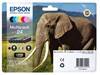 Epson Elephant 24 (Yield: 240 Black/360 Colour Pages) Black/Cyan/Magenta/Yellow/Light Cyan/Light Magenta Ink Cartridge Pack of 6