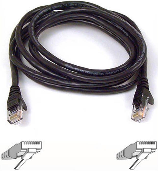 3 m Belkin Belkin A3L980b03M-BLKS Cat6 Snagless UTP Patch Cable Black NUOVO 