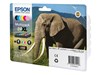 Epson Elephant 24XL (Yield: 500 Black/740 Colour Pages) High Yield Black/Cyan/Magenta/Yellow/Light Cyan/Light Magenta Ink Cartridge Pack of 6