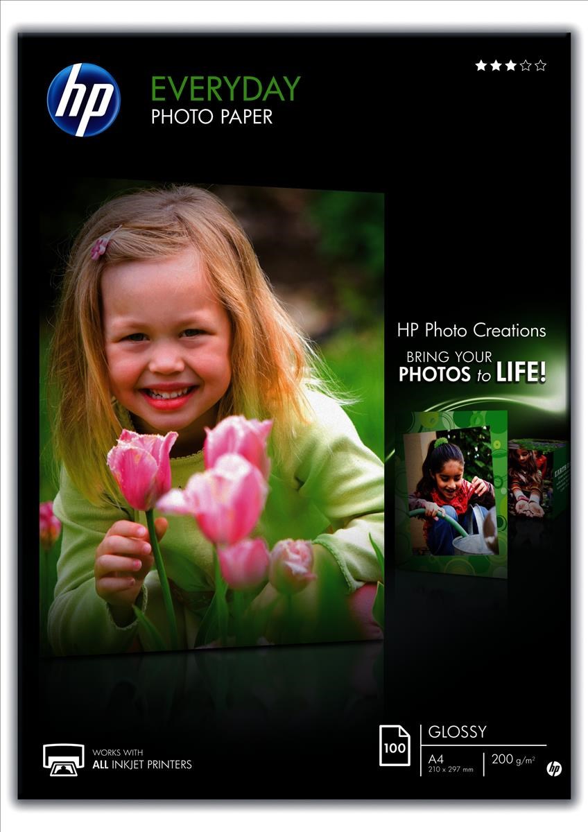 HP Everyday Photo Paper (Gloss) 200gsm A4 (1 x Pack of 100 Sheets