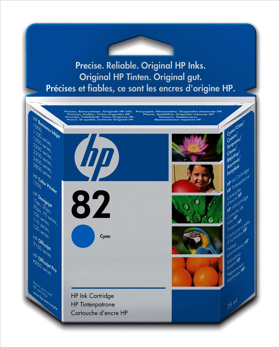 HP 82 (Volume 28ml) Cyan Ink Cartridge CH566A CCL Computers
