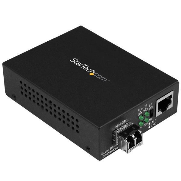 Photos - Other network equipment Startech.com 10/100/1000 Mbps Gigabit Ethernet Fiber Media Converter - MCM 