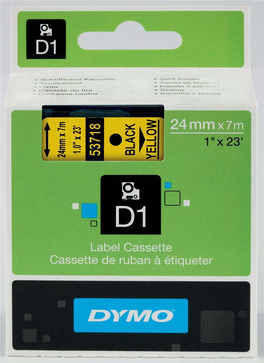 Dymo Black/Yellow D1 (24Mm) Gloss Tape ( On Yellow)