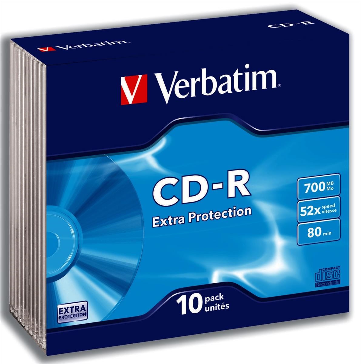 Verbatim (700MB) CDR 80 Minute 48x DataLife Extra Protection Slim Case