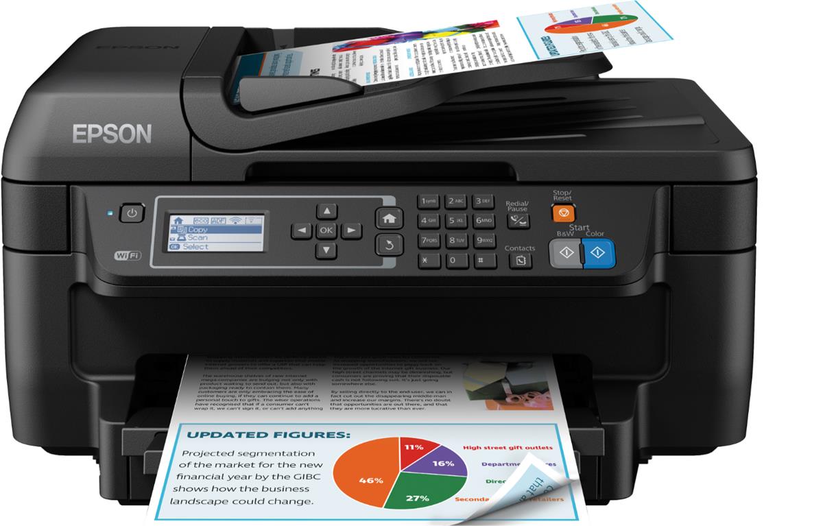 Epson WorkForce WF-2750DWF (A4) Colour Inkjet All-in-One Wireless Printer (Print/Copy/Scan/Fax ...