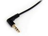 StarTech.com (6 feet) Slim 3.5mm to Right Angle Stereo Audio Cable Male/Male (Black)