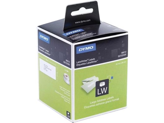 Dymo labels black on white