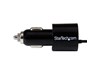 StarTech.com Dual-Port Car Charger USB with Built-in Micro-USB Cable (Black)