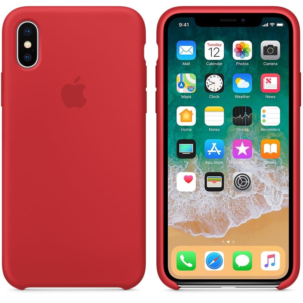 Apple Silicone Case (Red) for iPhone X MQT52ZM/A CCL Computers