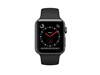 Apple Watch Series 3 (38mm) Smartwatch with Space Black Stainless Steel Case (16GB) GPS + Cellular and Black Sport Band