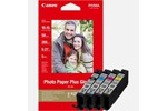 Bundle: Canon CLI-581XL (33.2ml) High Yield Black (312 Pages) /Cyan/Yellow/Magenta (515 Pages)  Ink Cartridges (Pack of 4) + Photo Paper Plus Glossy II Pack (50 Sheets - 10 x 15 cm) 