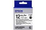 Epson LK-4TBW (12mm x 9m) Strong Adhesive Label Cartridge (Black on Transparent) for LabelWorks Label Makers