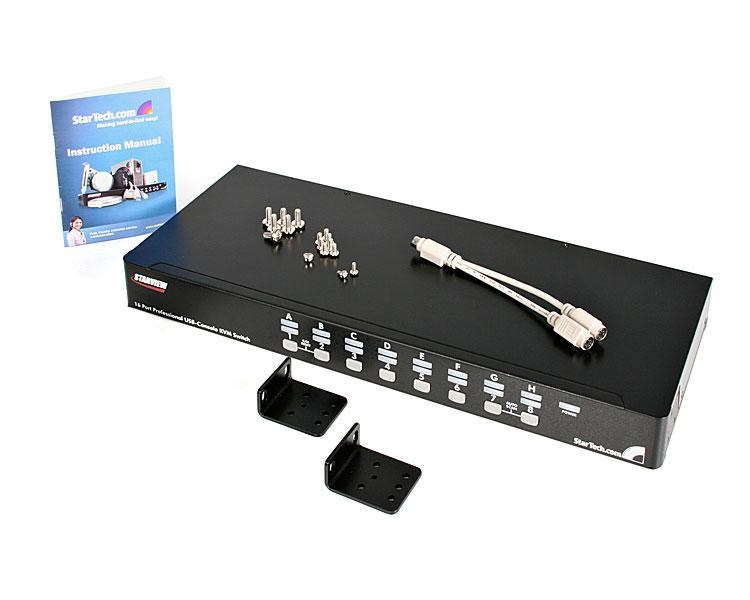 Photos - KVM Switch Startech.com 16-Port (1U) Rack Mount USB PS/2  with OSD SV1631DU 