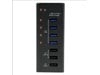 StarTech.com 4 Port Powered USB 3.0 Hub with 3 Dedicated USB Charging Ports (2 x 1A and 1 x 2A) - Wall Mountable Metal Enclosure