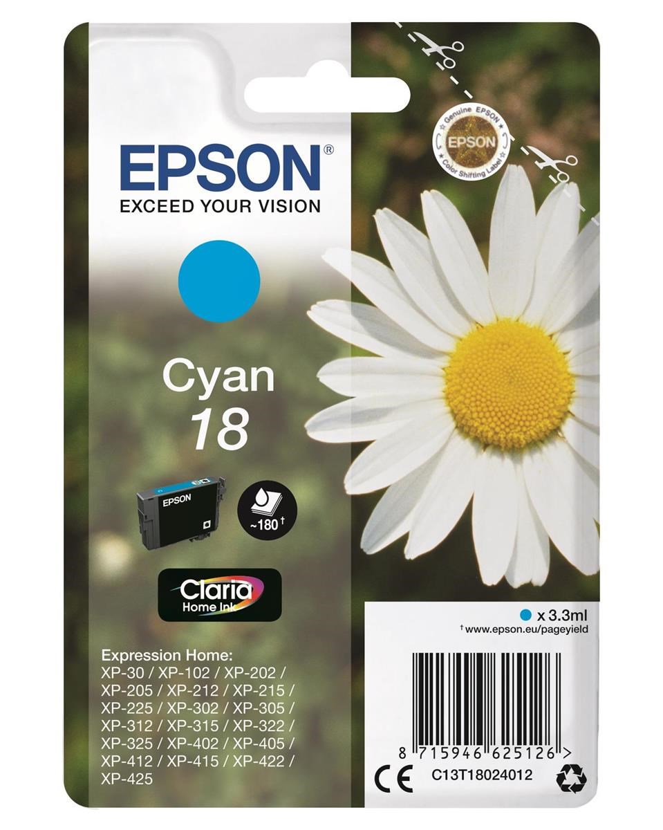 Photos - Ink & Toner Cartridge Epson Daisy 18 Series T1802 Cyan Ink Cartridge  RS C13T18 (Yield 180 Pages)