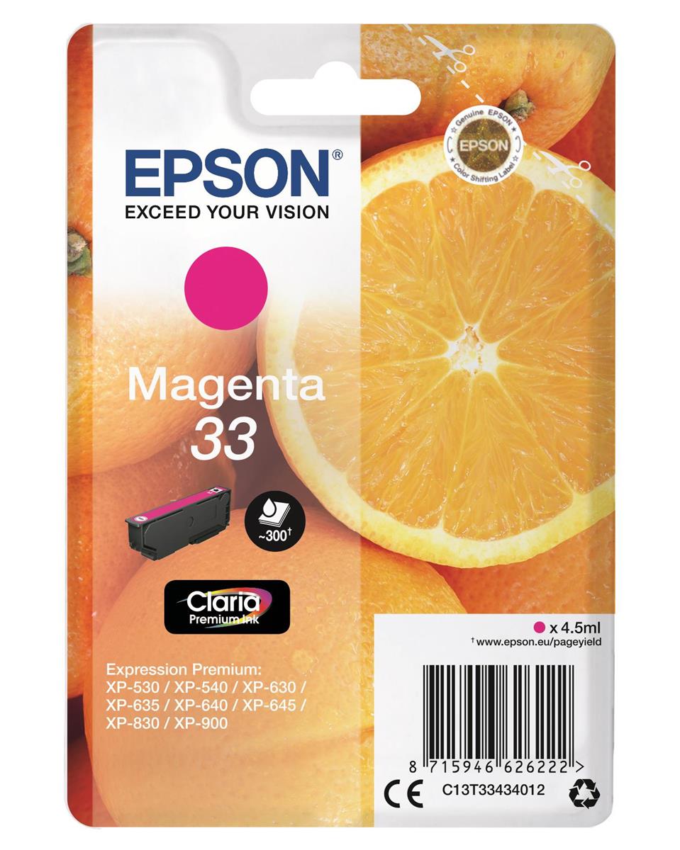 Epson Magenta Oranges (4.5 Ml) Claria Premium Ink Cartridge For Size 33