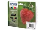 Epson Strawberry 29 (Black 5.3 ml + Cyan, Magenta, Yellow 3.2 ml) Claria Home Multipack Ink Cartridges