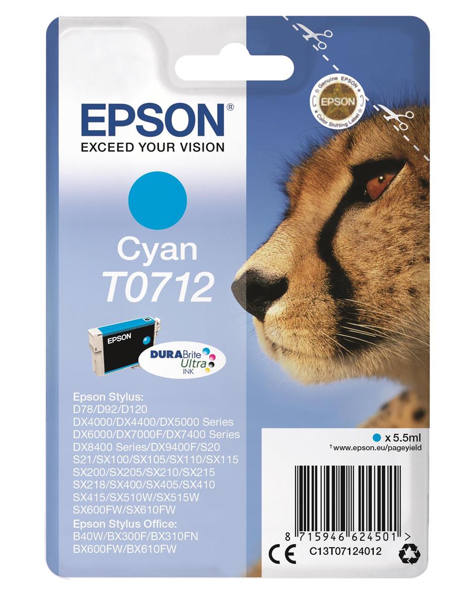 Epson Cyan T0712 (Yield 475 Pages) Ink Cartridge