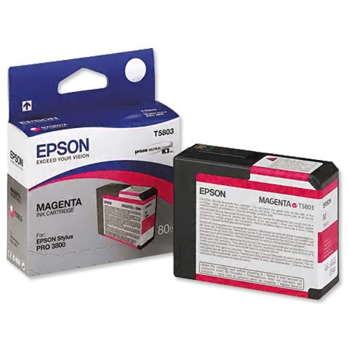 Epson Magenta Ultrachrome T5803 Ink Cartridge (80Ml) 80Ml