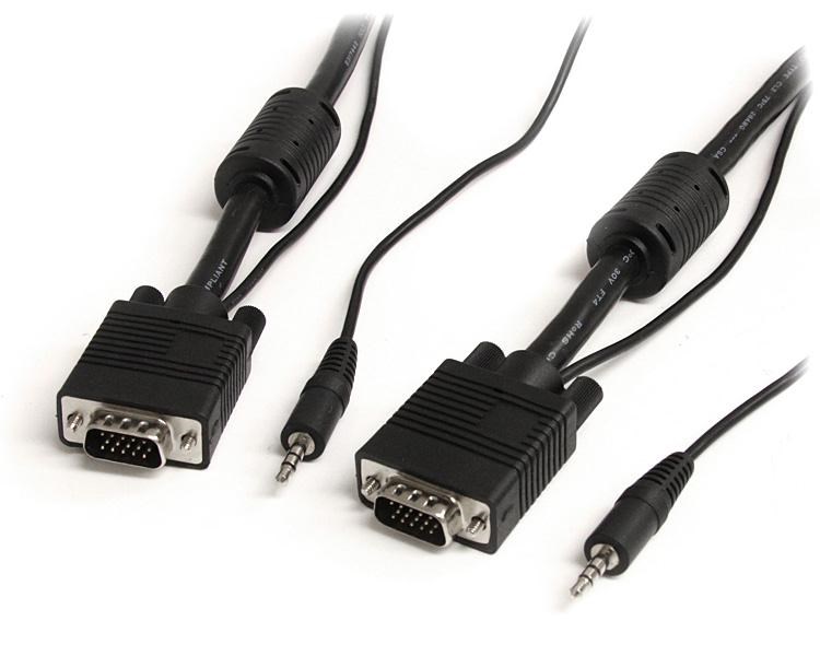 Photos - Cable (video, audio, USB) Startech.com (5m) Coax High Resolution Monitor VGA Cable with Audio MXTHQM 