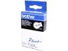 Brother P-touch TC-201 (12mm x 7.5m) White On Black Gloss Laminated Labelling Tape
