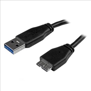 StarTech.com (0.5m/20 inch) Slim SuperSpeed USB 3.0 A to Micro B Cable - M/M