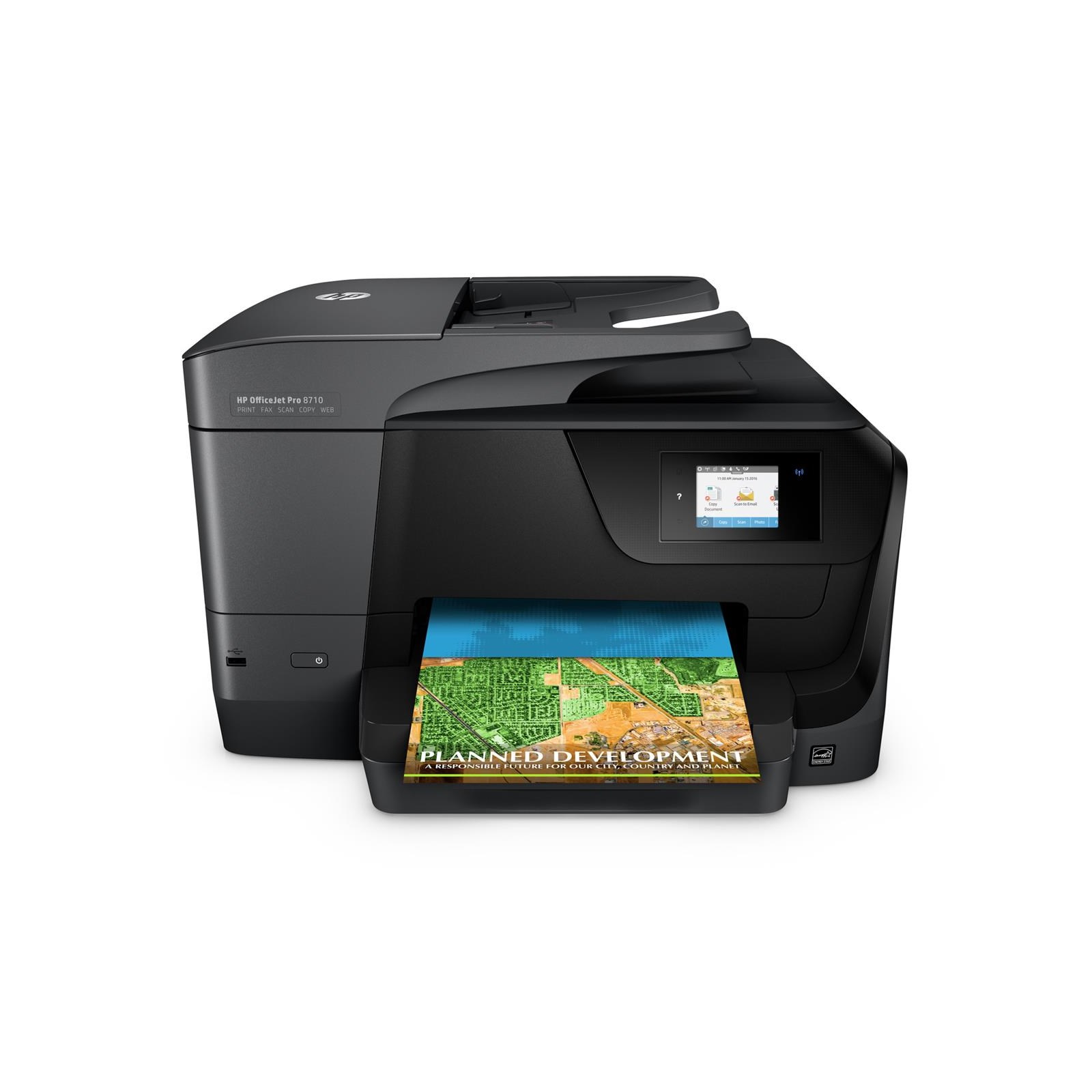 HP OfficeJet Pro 8710 (A4) Colour Inkjet Wireless AllinOne Printer (Print/Copy/Scan/Fax) 128MB