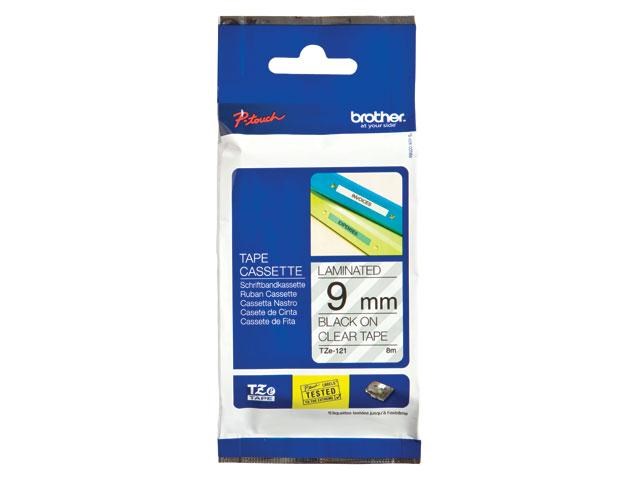 Photos - Office Paper Brother P-touch TZe-121  Black On Clear Laminated Labelling TZE1 (9mm x 8m)