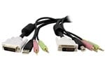 StarTech.com 4-in-1 USB Dual Link DVI-D KVM Switch Cable with Audio and Microphone (1.83m)